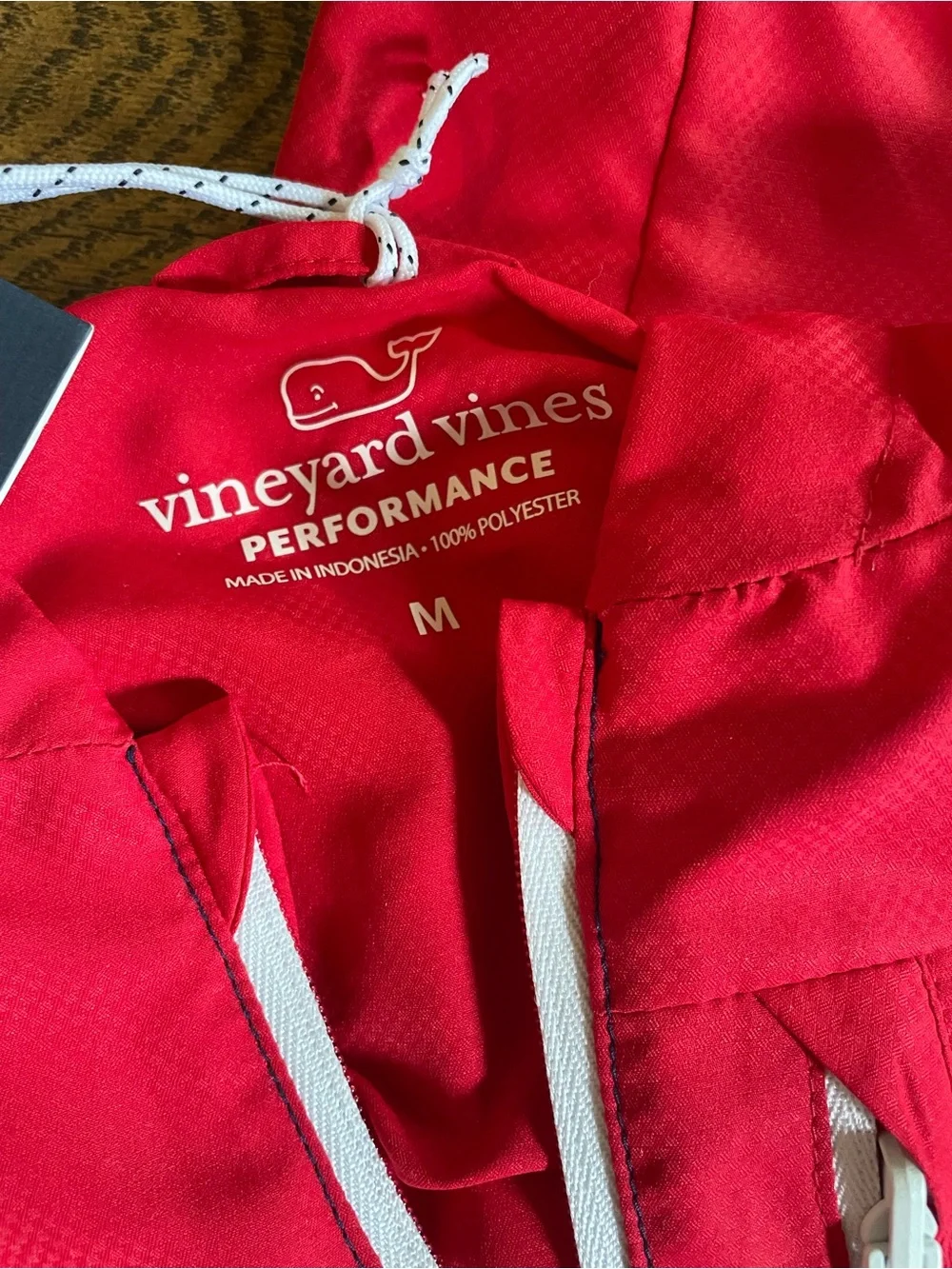 Vineyard Vines - Children's Colorblock Windbreaker Jacket - Red & Navy - Size M